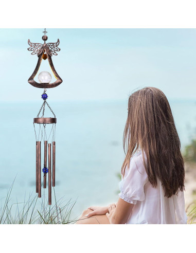 Campana de Viento Solar Taman Ángel 106.68 cm LED Decorativa