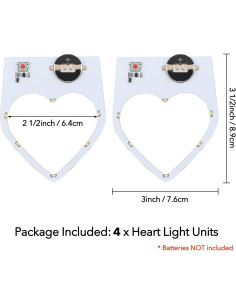 4 Unidades de Luz Corazón Briartw con LEDs Blancos Cálidos 2
