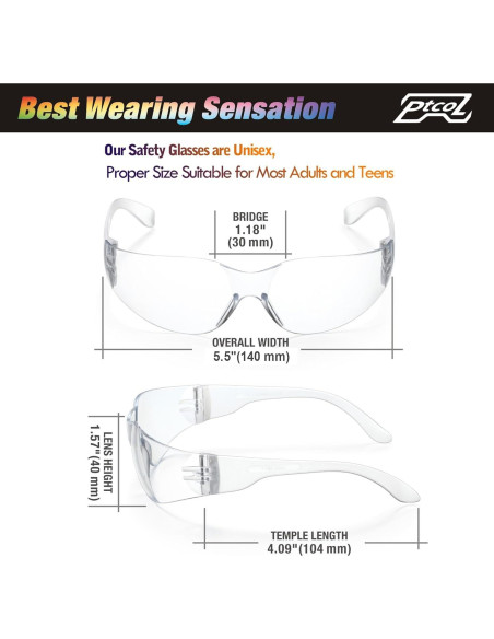 Gafas de Seguridad 28 Paquetes Cristal Claro ANSI Z87.1