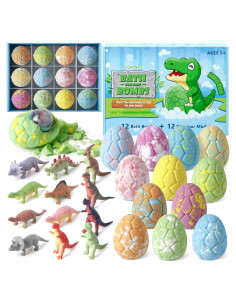 Bolas de Baño Orgánicas CalmNFiz con Juguetes de Dinosaurio - 12 Unidades