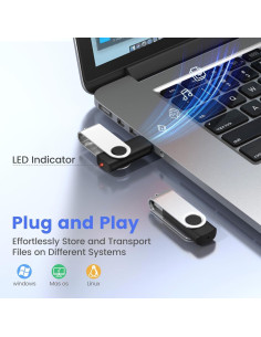 Paquete de 10 Unidades Flash ABLAZE 128MB USB 2.0 Negro 2