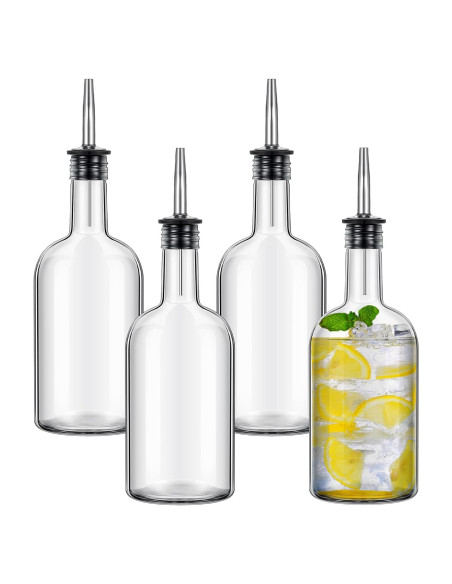 Juego de 4 Botellas de Vidrio Baderke 500ml con Vertedores