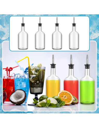 Juego de 4 Botellas de Vidrio Baderke 500ml con Vertedores
