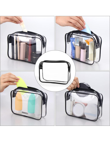 Bolsa de Aseo Aprobada por TSA Wedama 2 Paquete Negro 19.1x14x5.6cm