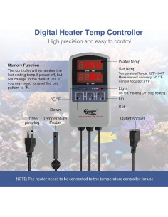 Calentador de Acuario Hygger 50W Titanio Digital 5-10 Galones 2