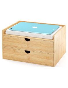 Organizador de Cajones de Bambú Wisuce 2 Cajones 31x22x18 cm
