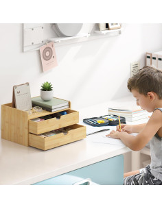 Organizador de Cajones de Bambú Wisuce 2 Cajones 31x22x18 cm 2