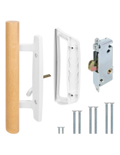 Juego de Manijas para Puerta Corrediza SANKINS con Cerradura Blanca