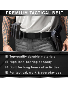 Cinturón Táctico TECEUM Negro XL 117-127 cm Nylon 2