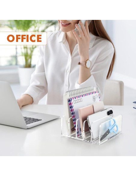 Organizador de Escritorio Acrílico BEYGORM 5 Compartimentos Transparente