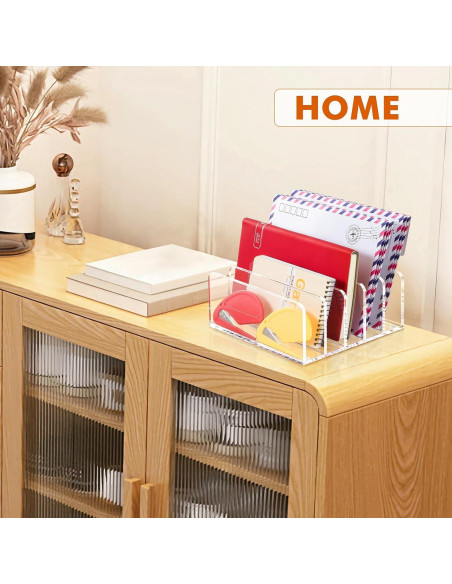 Organizador de Escritorio Acrílico BEYGORM 5 Compartimentos Transparente