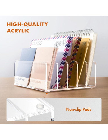 Organizador de Escritorio Acrílico BEYGORM 5 Compartimentos Transparente