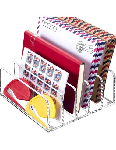 Organizador de Escritorio Acrílico BEYGORM 5 Compartimentos Transparente