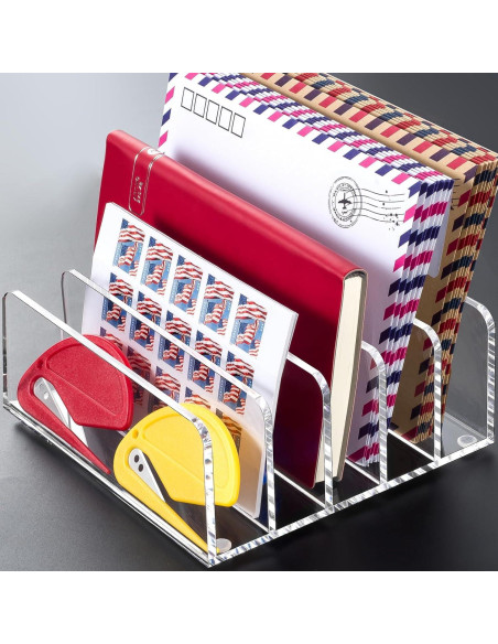 Organizador de Escritorio Acrílico BEYGORM 5 Compartimentos Transparente