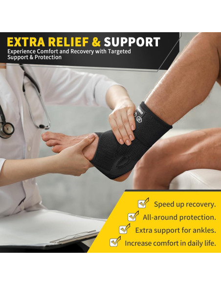 Faja para Tobillo CAMBIVO Negro Pequeño para Esguince y Tendinitis
