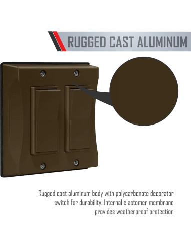 Cubierta de Interruptor Decorador Hubbell TayMac 2 Gang Bronce