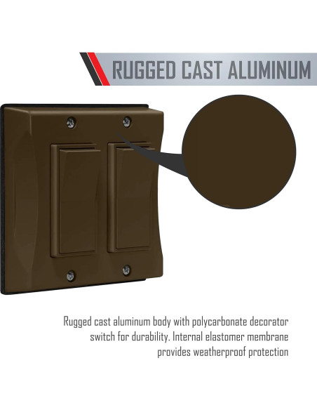 Cubierta de Interruptor Decorador Hubbell TayMac 2 Gang Bronce