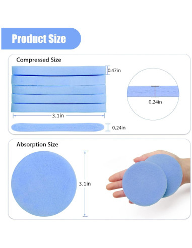 120 Esponjas Faciales Comprimidas Luxiv Multiusos para Limpieza