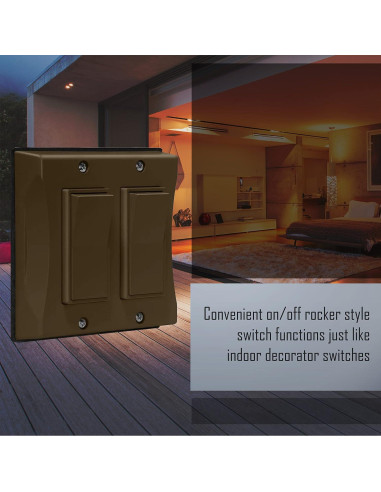 Cubierta de Interruptor Decorador Hubbell TayMac 2 Gang Bronce