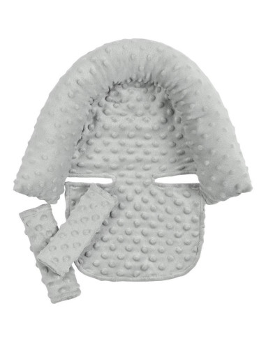 Soporte para cabeza y cubiertas de cinturón para bebé Gris