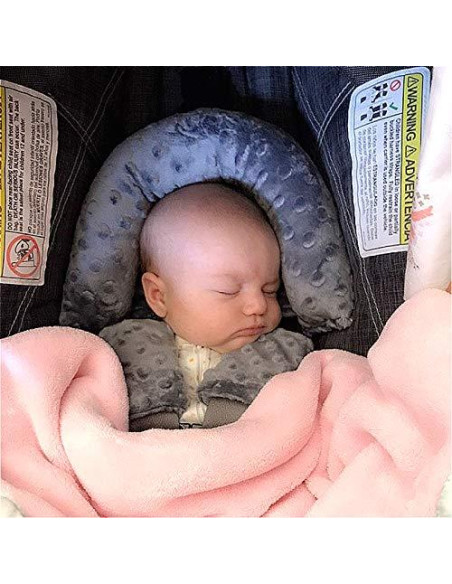 Soporte para cabeza y cubiertas de cinturón para bebé Gris