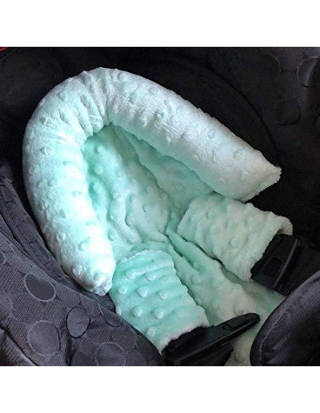 Soporte para cabeza y cubiertas de cinturón para bebé Gris