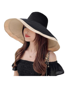 Sombrero de Playa Reversible HUAMULAN 18 cm Protección UV