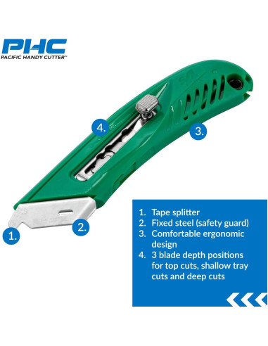 Cortador de Seguridad Pacific Handy Cutter S4R + Lanyard 121.92 cm