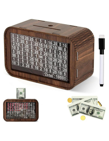 Alcancía de Madera Giftota PB-1000 con Contador y Panel