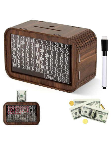 Alcancía de Madera Giftota PB-1000 con Contador y Panel