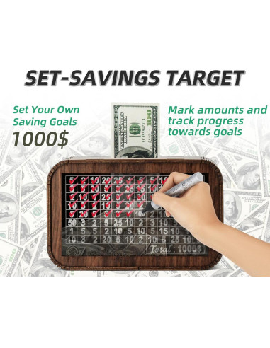 Alcancía de Madera Giftota PB-1000 con Contador y Panel