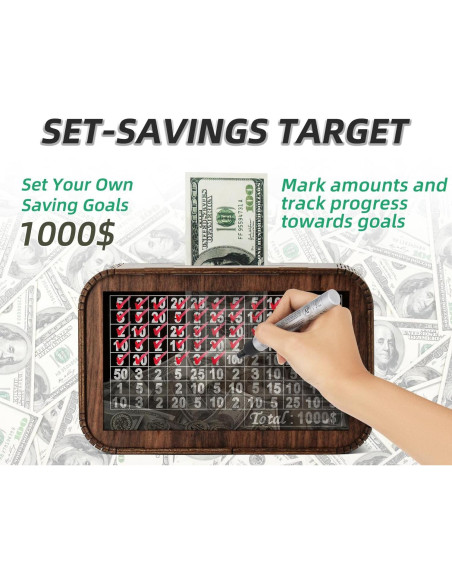 Alcancía de Madera Giftota PB-1000 con Contador y Panel