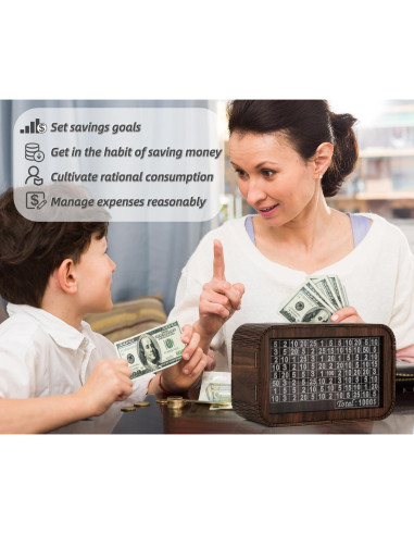 Alcancía de Madera Giftota PB-1000 con Contador y Panel