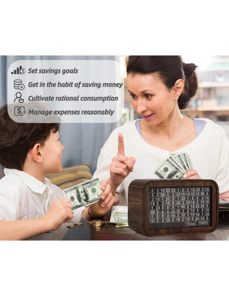 Alcancía de Madera Giftota PB-1000 con Contador y Panel