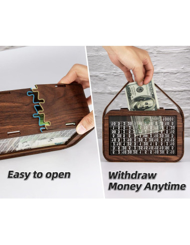 Alcancía de Madera Giftota PB-1000 con Contador y Panel