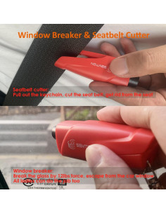 Cortador de Cinturón y Rompeventanas SEMTION 2 en 1 Rojo 2