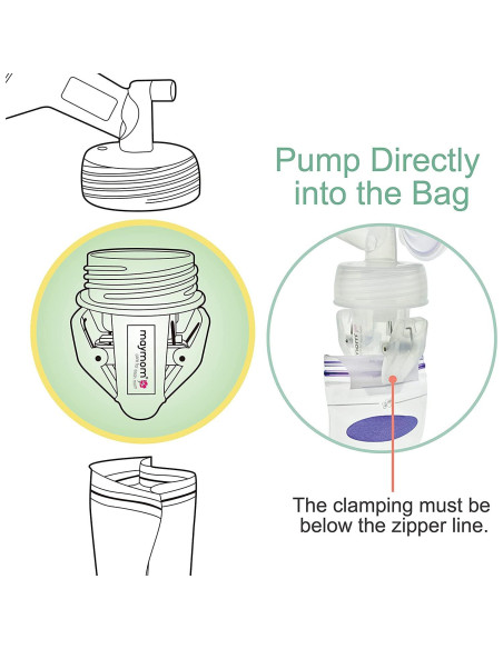 Adaptadores de bolsa de almacenamiento de leche Maymom - 2 piezas