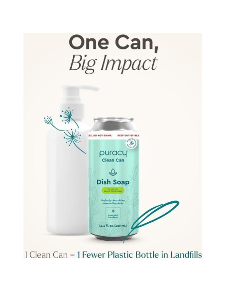 Jabón para Platos Natural Puracy 425 ml Té Verde y Lima