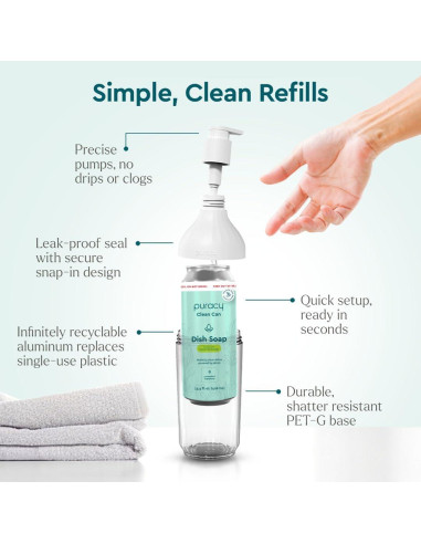 Jabón para Platos Natural Puracy 425 ml Té Verde y Lima