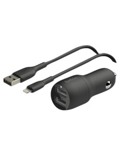 Cargador de coche USB-A dual Belkin 24W con cable Lightning