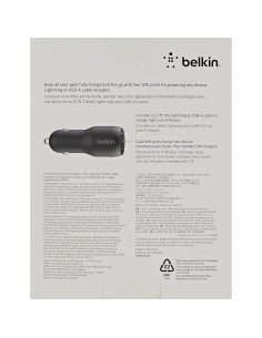 Cargador de coche USB-A dual Belkin 24W con cable Lightning 2