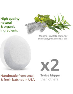 6 Tabletas de Vapor Orgánicas Relaxcation para Ducha 56.7g 2