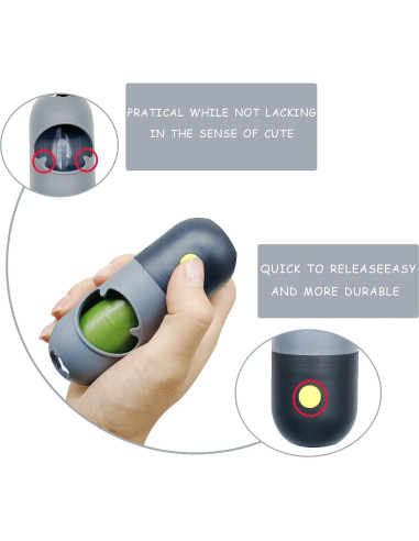 Paquete de 2 Dispensadores de Bolsas de Excremento Morn Light con Linterna