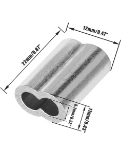 Manga de Bucle de Crimpado de Aluminio Piutouyar 5.3mm - 50 Pcs 2