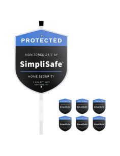 Cartel de Jardín SimpliSafe con 6 Calcomanías de Seguridad