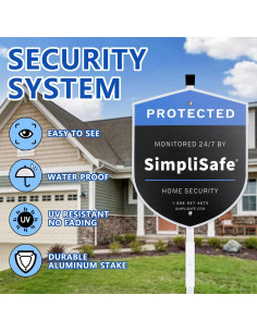 Cartel de Jardín SimpliSafe con 6 Calcomanías de Seguridad 2