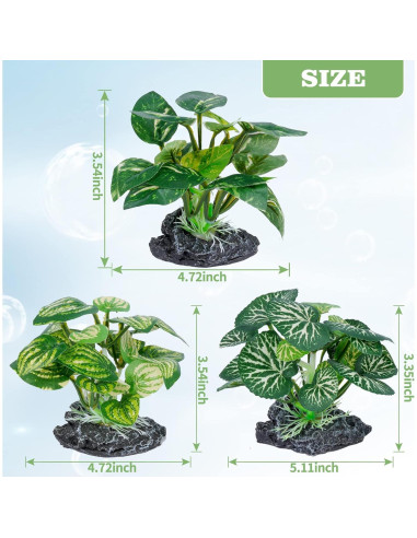 Plantas de Acuario Artificiales Ameliade 3 PCS Ecológicas