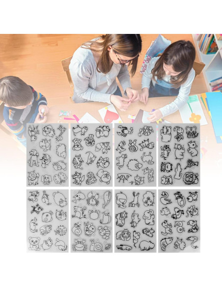 Hoja de Retracción Térmica Estink 8 Piezas Patrones Animales Hoja de Retracción Térmica Estink 8 Piezas Patrones Animales