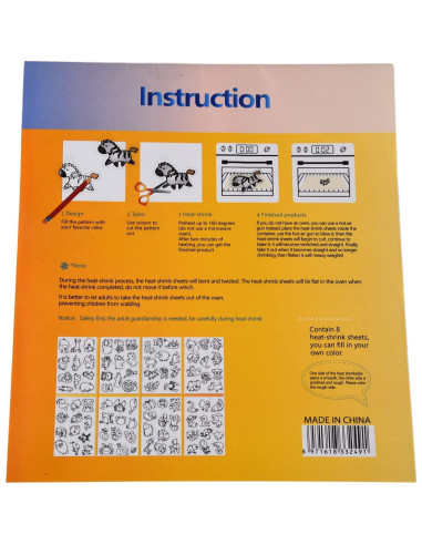 Hoja de Retracción Térmica Estink 8 Piezas Patrones Animales