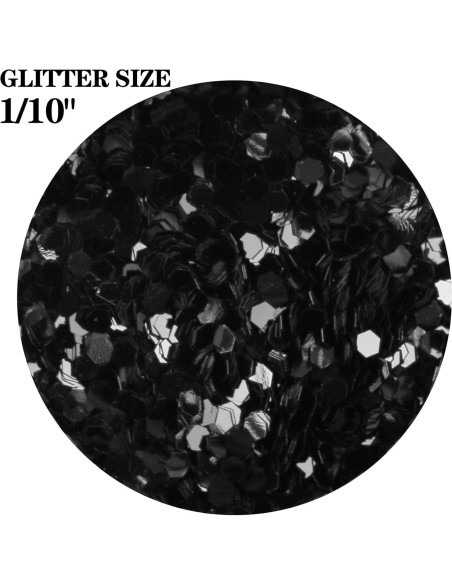 Glitter Chunky Negro TORC 113g para Manualidades y Maquillaje